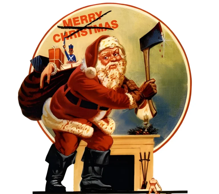 A screenshot from the psychological festive horror movie Christmas Evil (1980)