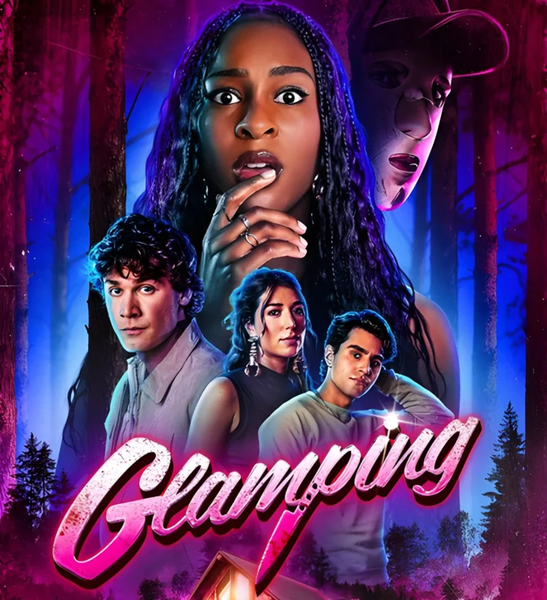 A screenshot from influencer themed, cabin in the woods, Tubi horror movie Glamping (2025)