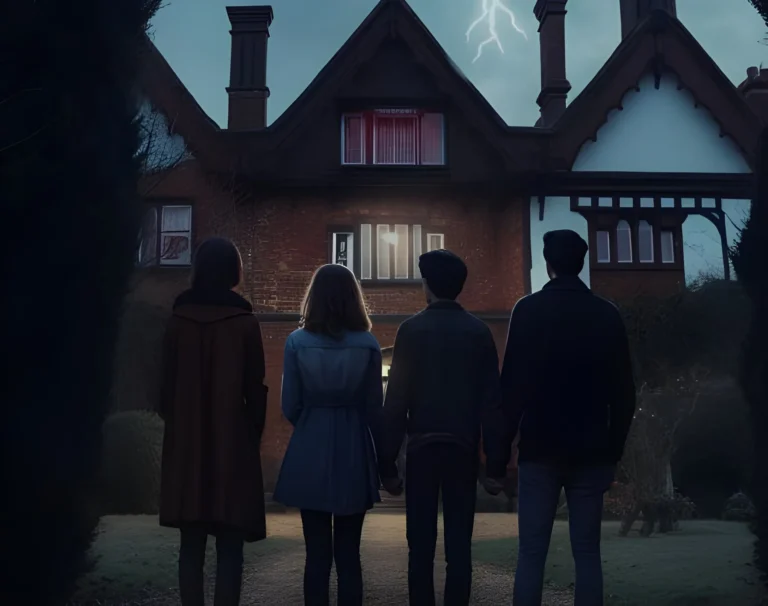 A screenshot from time-loop horror movie Manor of Darkness (2025)